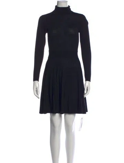 Pre-owned Theory Wool Mini Dress In Black