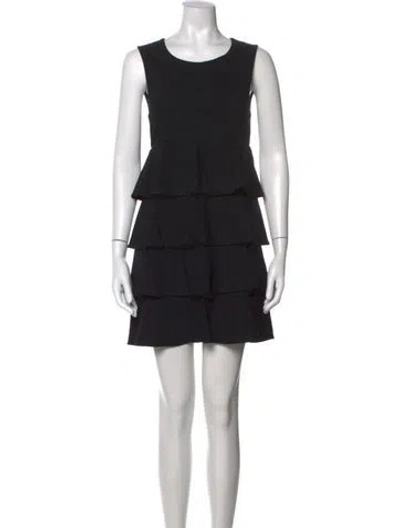 Pre-owned Theory Wool Mini Dress In Black