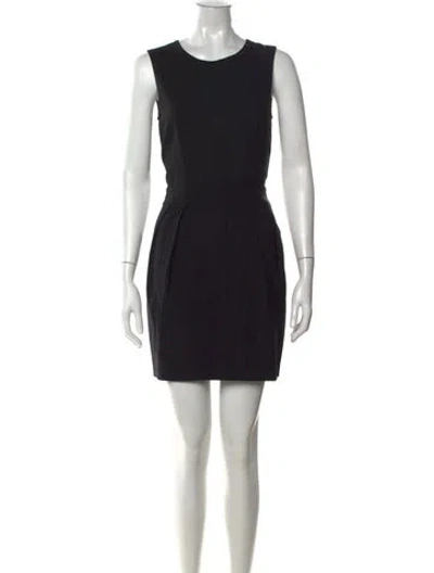 Pre-owned Theory Wool Mini Dress In Black