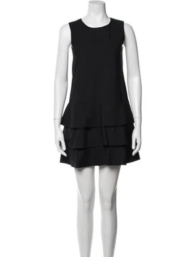 Pre-owned Theory Wool Mini Dress In Black