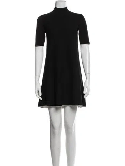 Pre-owned Theory Wool Mini Dress In Black