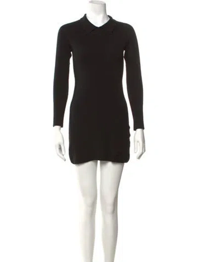 Pre-owned Theory Wool Mini Dress In Black