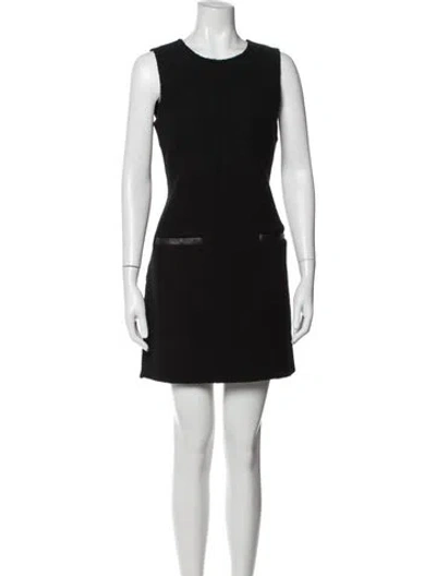 Pre-owned Theory Wool Mini Dress In Black