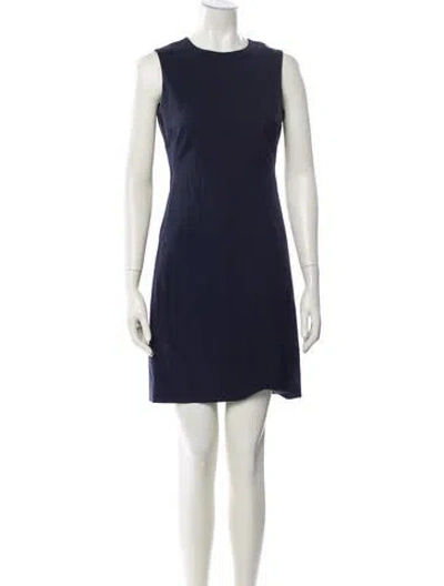 Pre-owned Theory Wool Mini Dress In Blue