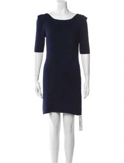 Pre-owned Theory Wool Mini Dress In Blue
