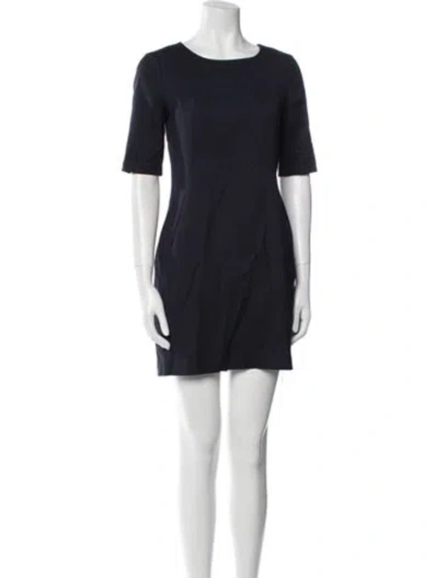 Pre-owned Theory Wool Mini Dress In Blue