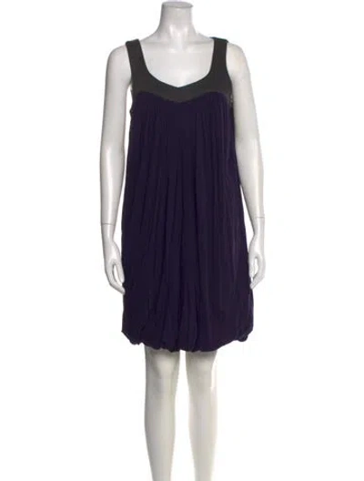 Pre-owned Theory Wool Mini Dress In Blue