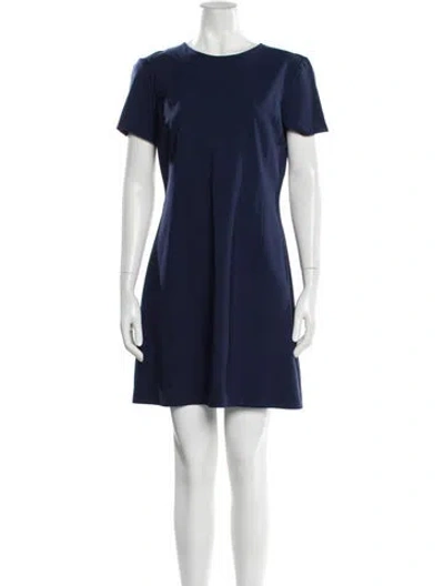 Pre-owned Theory Wool Mini Dress In Blue