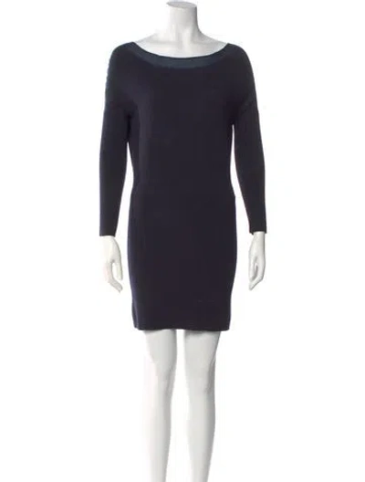 Pre-owned Theory Wool Mini Dress In Blue