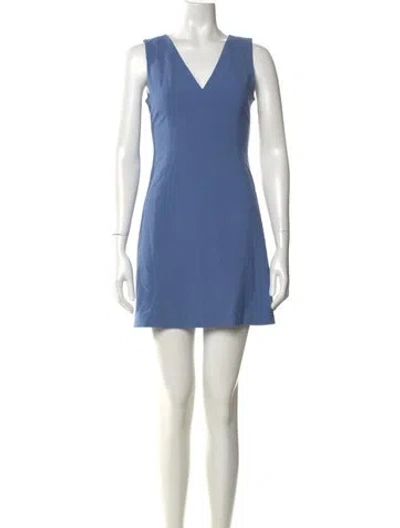 Pre-owned Theory Wool Mini Dress In Blue