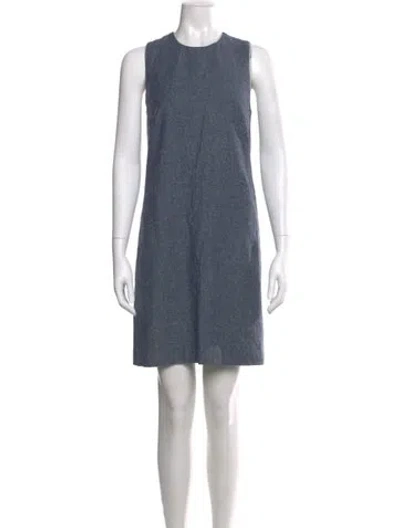 Pre-owned Theory Wool Mini Dress In Blue