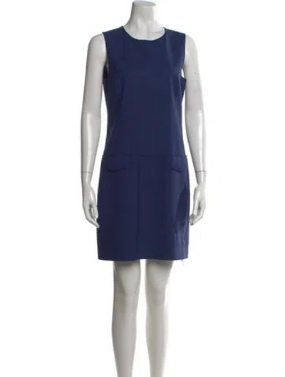 Pre-owned Theory Wool Mini Dress In Blue