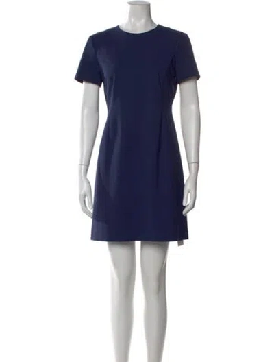 Pre-owned Theory Wool Mini Dress In Blue