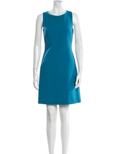 Pre-owned Theory Wool Mini Dress In Blue