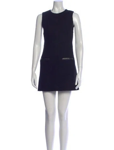 Pre-owned Theory Wool Mini Dress In Blue