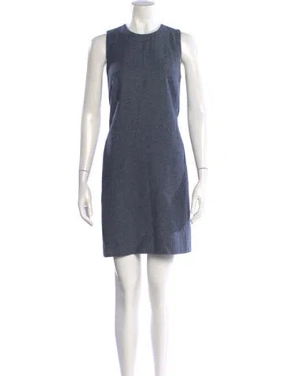 Pre-owned Theory Wool Mini Dress In Blue