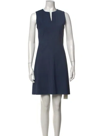 Pre-owned Theory Wool Mini Dress In Blue