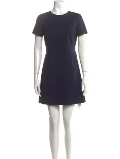 Pre-owned Theory Wool Mini Dress In Blue