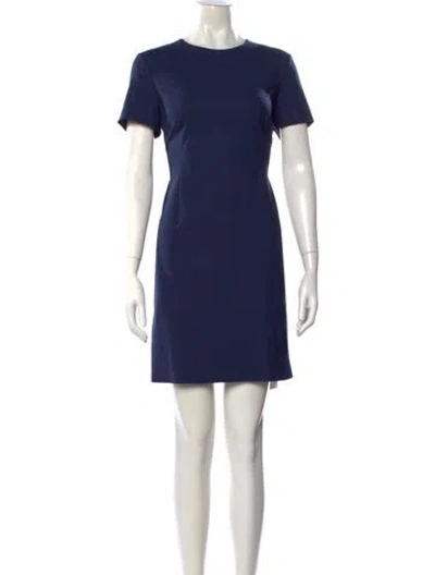 Pre-owned Theory Wool Mini Dress In Blue