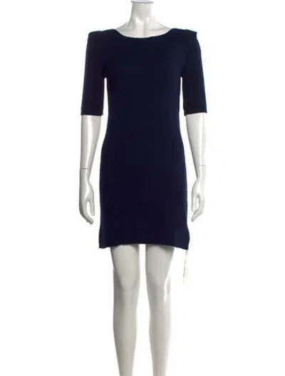 Pre-owned Theory Wool Mini Dress In Blue