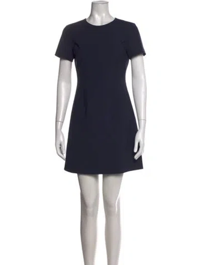 Pre-owned Theory Wool Mini Dress In Blue