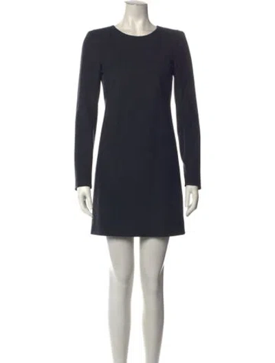 Pre-owned Theory Wool Mini Dress In Blue