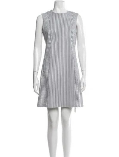 Pre-owned Theory Wool Mini Dress In Blue/white