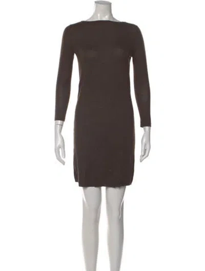 Pre-owned Theory Wool Mini Dress In Brown