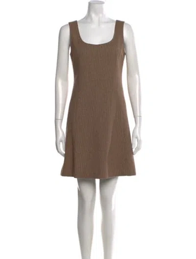 Pre-owned Theory Wool Mini Dress In Brown