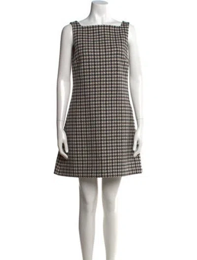 Pre-owned Theory Wool Mini Dress In Brown