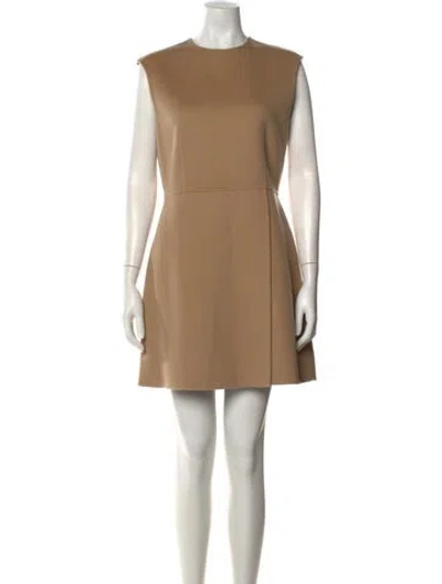 Pre-owned Theory Wool Mini Dress In Brown