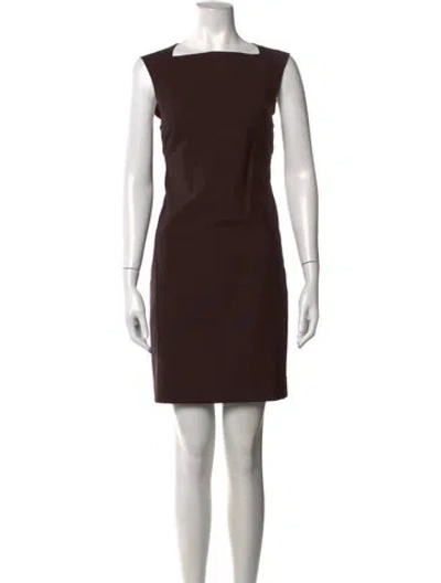 Pre-owned Theory Wool Mini Dress In Brown