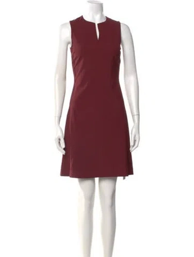 Pre-owned Theory Wool Mini Dress In Burgundy