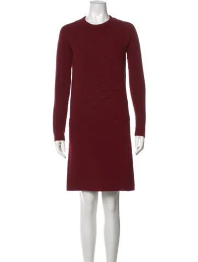 Pre-owned Theory Wool Mini Dress In Burgundy