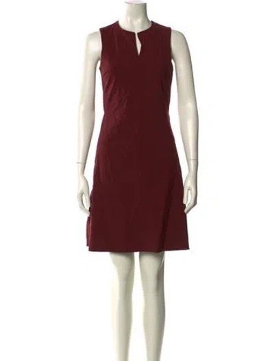 Pre-owned Theory Wool Mini Dress In Burgundy