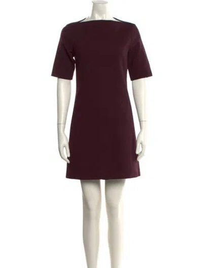 Pre-owned Theory Wool Mini Dress In Burgundy