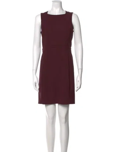 Pre-owned Theory Wool Mini Dress In Burgundy