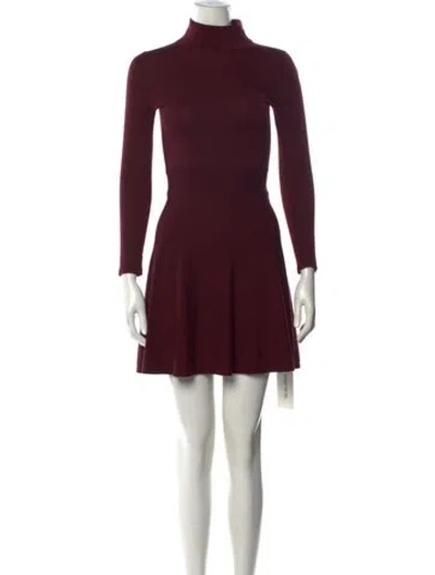 Pre-owned Theory Wool Mini Dress In Burgundy