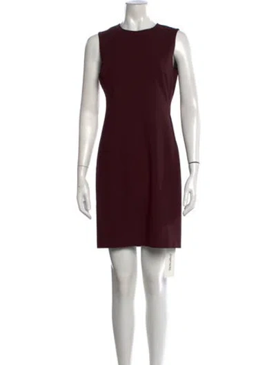 Pre-owned Theory Wool Mini Dress In Burgundy