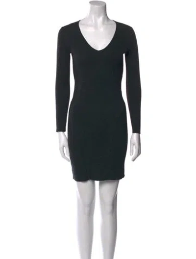 Pre-owned Theory Wool Mini Dress In Gray