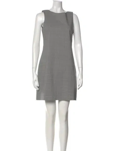 Pre-owned Theory Wool Mini Dress In Gray