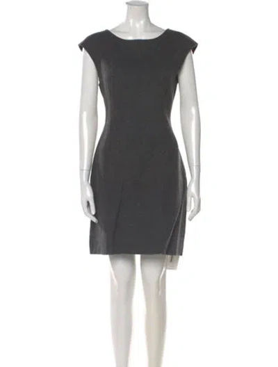 Pre-owned Theory Wool Mini Dress In Gray
