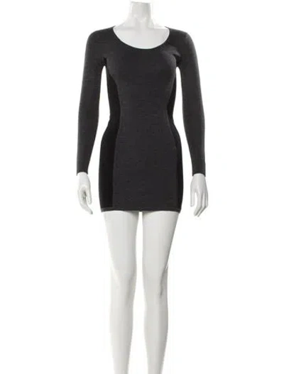 Pre-owned Theory Wool Mini Dress In Gray