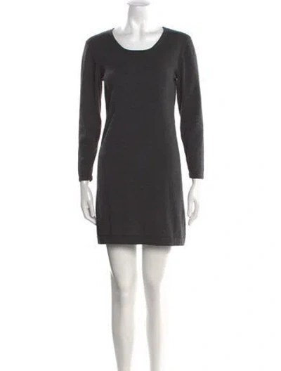 Pre-owned Theory Wool Mini Dress In Gray