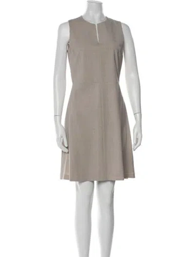 Pre-owned Theory Wool Mini Dress In Gray