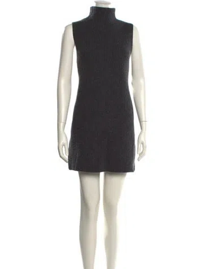 Pre-owned Theory Wool Mini Dress In Gray