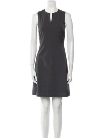 Pre-owned Theory Wool Mini Dress In Gray
