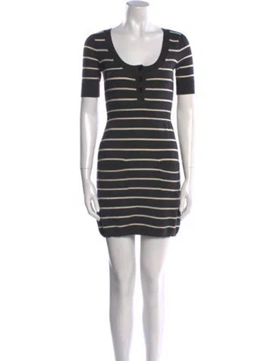 Pre-owned Theory Wool Mini Dress In Gray