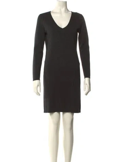 Pre-owned Theory Wool Mini Dress In Gray