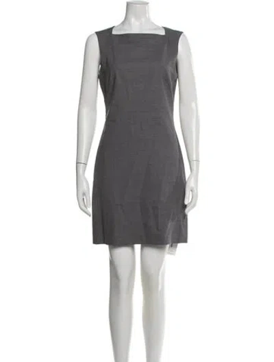 Pre-owned Theory Wool Mini Dress In Gray